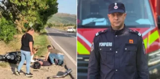 (FOTO) Pompier din Târgu Trotuș, erou în timpul liber: I-a salvat viața unui motociclist cu propria curea, după accidentul grav de pe DN12A, de lângă Onești