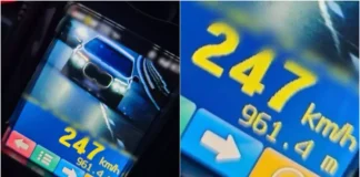 (FOTO) 247 km/h cu un BMW pe A3. Ce amendă a primit șoferul și cât timp a rămas fără permis