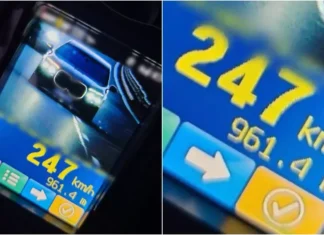 (FOTO) 247 km/h cu un BMW pe A3. Ce amendă a primit șoferul și cât timp a rămas fără permis