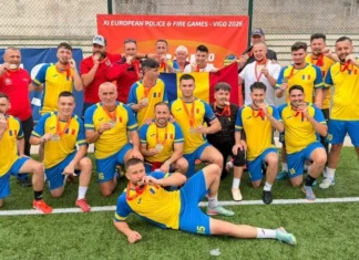 (FOTO) Campioni europeni la Vigo! Echipa de minifotbal a SNPP Târgu Ocna a câștigat European Police and Fire Games 2026, iar oneșteanul Tudor Tudorache a ieșit golgeterul competiției
