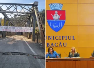 (VIDEO) Drumul tehnologic, alternativă la podul de la Ciobănuș prăbușit, blocat în hârtii: CJSU Bacău caută soluții în timp ce traficul spre Harghita rămâne un coșmar