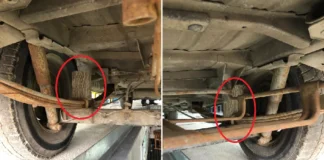 (FOTO) Caz incredibil descoperit de RAR: Un şofer şi-a înlocuit suspensiile maşinii cu o buturugă. „Premieră şi pentru mine”