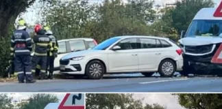(FOTO) Accident cu două victime pe DN15, în județul Bacău. Patru mașini s-au ciocnit