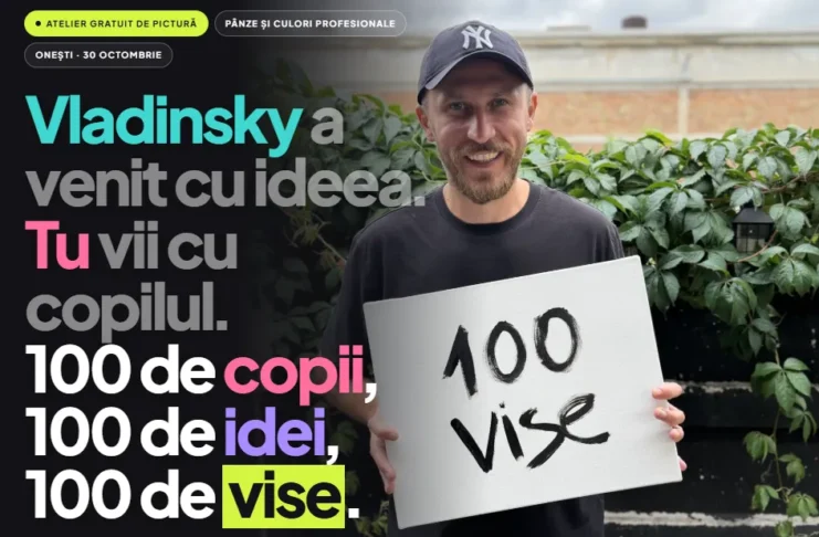 Vladinsky invită 100 de copii din Onești la pictură, într-un atelier gratuit organizat la Biblioteca „Radu Rosetti”