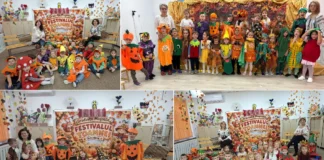 (FOTO) Festivalul toamnei a adus culoare și veselie la Grădinița „Magnolia” din Onești. Preșcolarii au celebrat frumusețea toamnei prin cântec, poezie și costume inedite