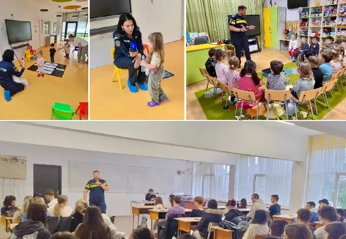 (FOTO) Polițiștii IPJ Bacău, în mijlocul elevilor la „Școala Altfel”. Violența și siguranța online, printre temele discutate