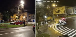 (FOTO) Accident în centrul Oneștiului, lângă Biblioteca Municipală. Șoferul implicat, testat cu 0,96 mg/l alcool pur în aerul expirat