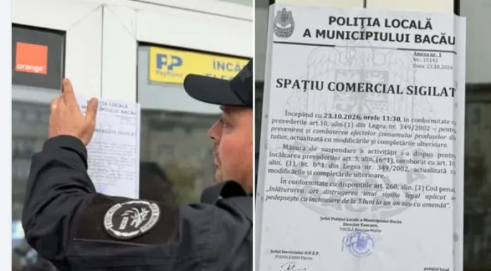 (FOTO) Vânzarea de tutun către minori se lasă cu sancțiuni în Bacău. Un magazin, închis 30 de zile după ce a vândut tutun unei fete de 14 ani