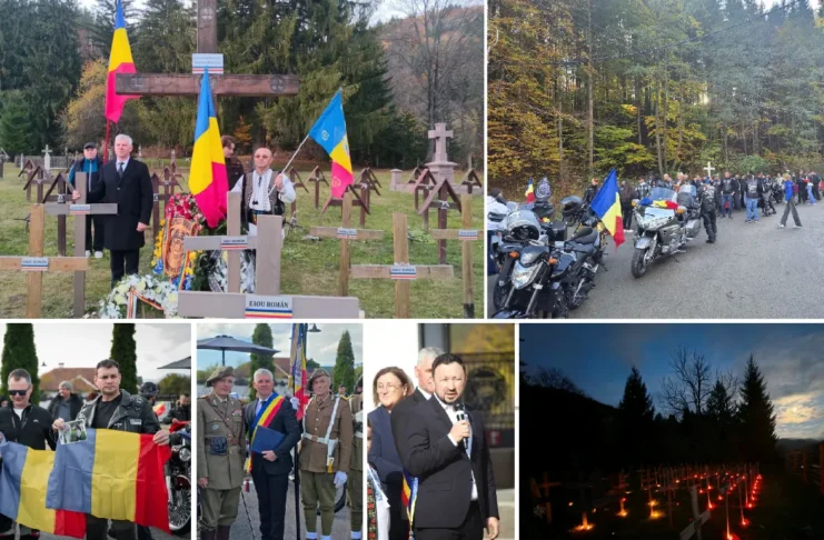 (FOTO/VIDEO) Manifestare de amploare în Dărmănești de Ziua Armatei Române. Ce s-a întâmplat la Cimitirul Internațional Valea Uzului