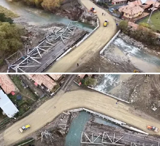 (VIDEO) Vești importante pentru șoferii din Bacău: drumul tehnologic de la Ciobănuș, de pe DN12A, ar putea fi deschis în curând. Podul prăbușit este dezafectat