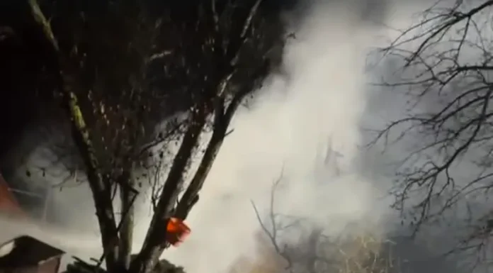 (VIDEO) Incendiu puternic în Ghimeș-Făget: Un grajd de 150 de metri pătrați a fost cuprins de flăcări