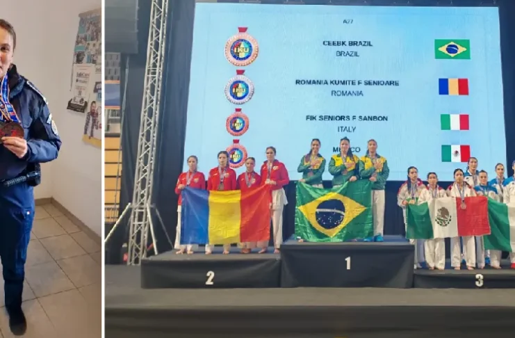 (FOTO) Performanță uriașă pentru o polițistă din Bacău! Trei medalii la Mondialul de Karate IKU din Slovenia