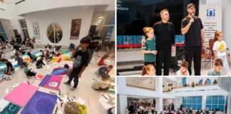 (FOTO) Explozie de culoare la Onești: 100 de copii au pictat liber alături de artistul Vladinsky, la Biblioteca „Radu Rosetti”