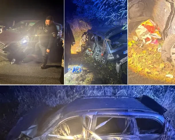 (FOTO) Noi detalii în cazul accidentului grav din Dofteana, de pe DN12A: Un șofer de 20 de ani, băut, a izbit un microbuz. 13 persoane implicate, 5 răniți au ajuns la spital